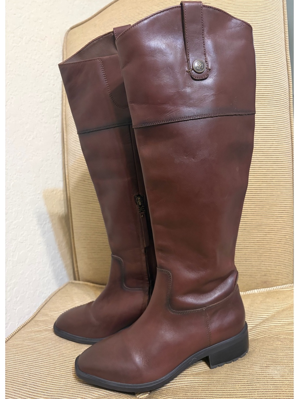 NWT Sam Edelman Women’s Drina Leather Riding Style Boots in Brown - Size 7